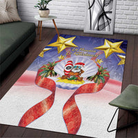 American Samoa Christmas Area Rug Seashell Santa Beach Vibes - Polynesian Pride