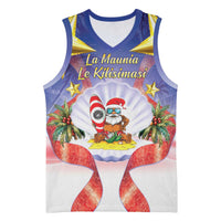 American Samoa Christmas Basketball Jersey Seashell Santa Beach Vibes - Polynesian Pride