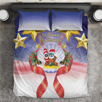American Samoa Christmas Bedding Set Seashell Santa Beach Vibes - Polynesian Pride