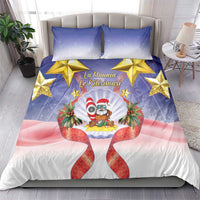 American Samoa Christmas Bedding Set Seashell Santa Beach Vibes - Polynesian Pride