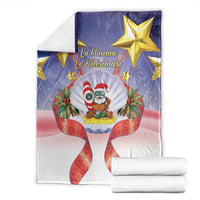 American Samoa Christmas Blanket Seashell Santa Beach Vibes - Polynesian Pride