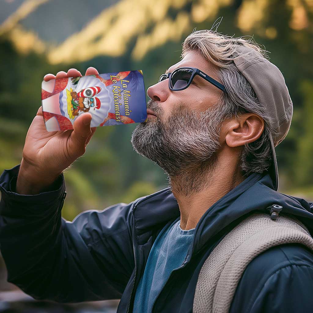 American Samoa Christmas 4 in 1 Can Cooler Tumbler Seashell Santa Beach Vibes - Polynesian Pride