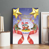 American Samoa Christmas Canvas Wall Art Seashell Santa Beach Vibes - Polynesian Pride