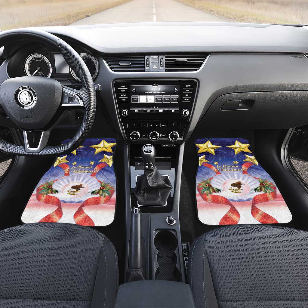 American Samoa Christmas Car Mats Seashell Santa Beach Vibes - Polynesian Pride