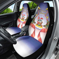 American Samoa Christmas Car Seat Cover Seashell Santa Beach Vibes - Polynesian Pride