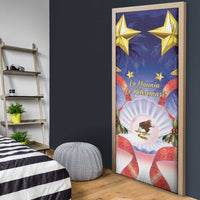 American Samoa Christmas Door Cover Seashell Santa Beach Vibes - Polynesian Pride