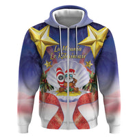 American Samoa Christmas Hoodie Seashell Santa Beach Vibes - Polynesian Pride