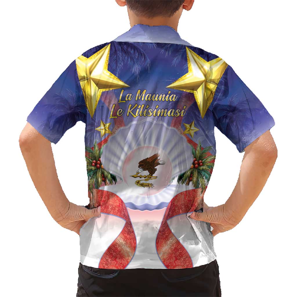 American Samoa Christmas Kid Hawaiian Shirt Seashell Santa Beach Vibes - Polynesian Pride