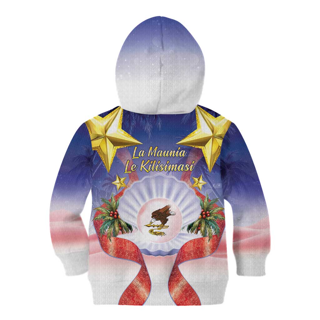 American Samoa Christmas Kid Hoodie Seashell Santa Beach Vibes - Polynesian Pride