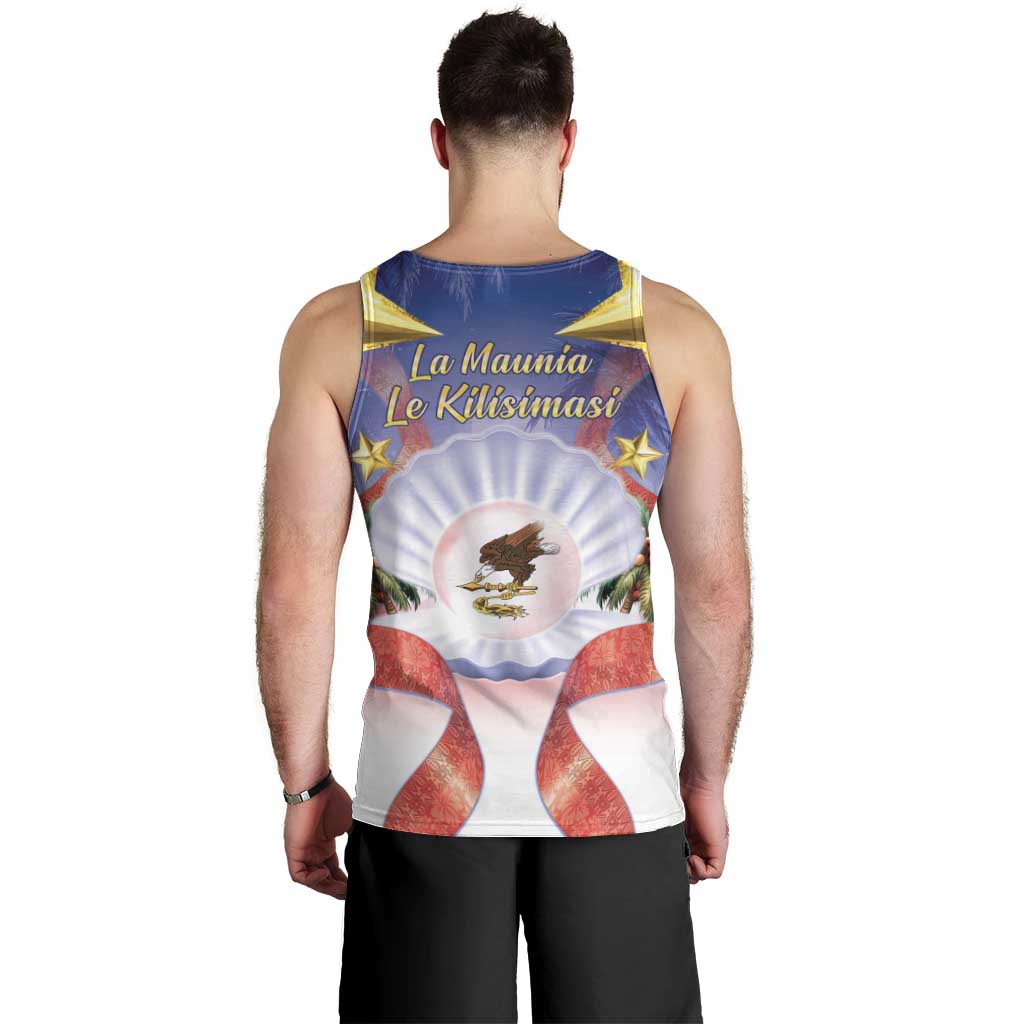 American Samoa Christmas Men Tank Top Seashell Santa Beach Vibes - Polynesian Pride