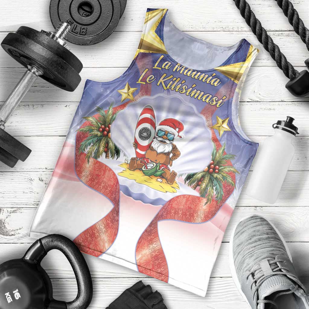 American Samoa Christmas Men Tank Top Seashell Santa Beach Vibes - Polynesian Pride