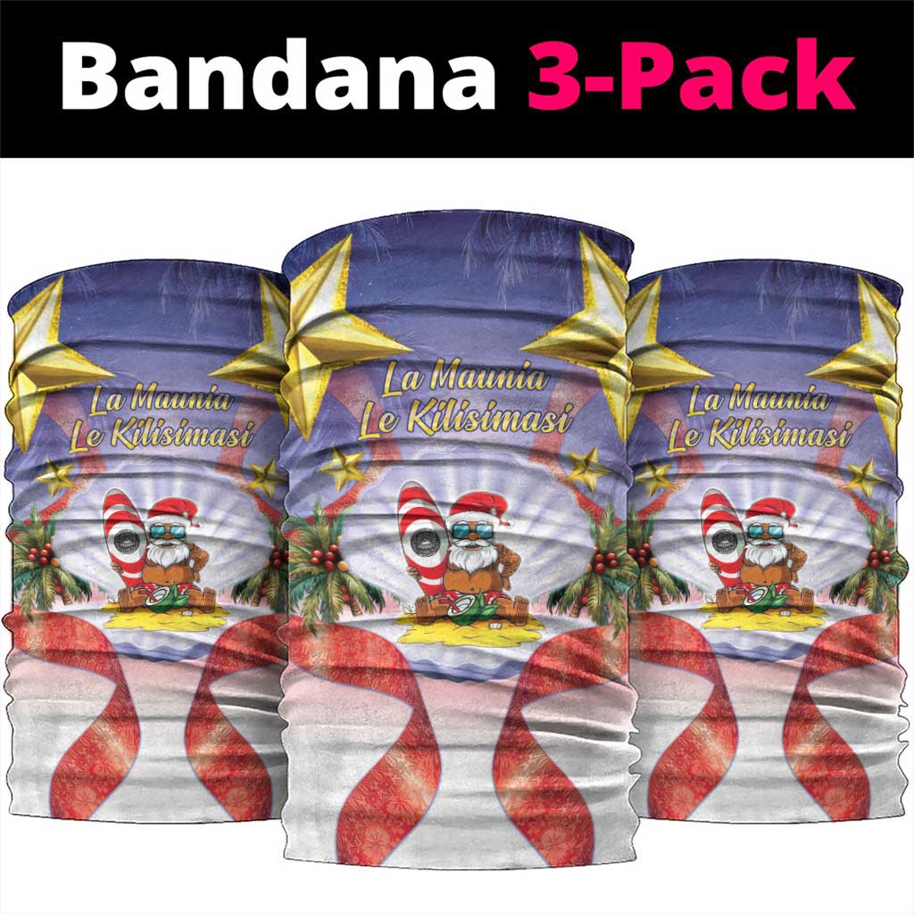 American Samoa Christmas Neck Gaiter Seashell Santa Beach Vibes - Polynesian Pride