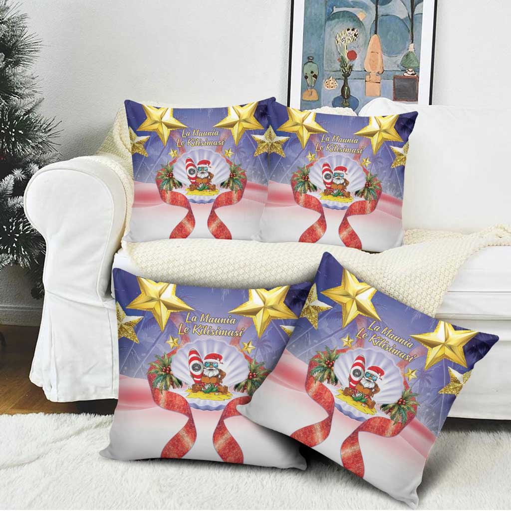 American Samoa Christmas Pillow Cover Seashell Santa Beach Vibes - Polynesian Pride