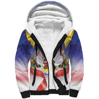 American Samoa Christmas Sherpa Hoodie Seashell Santa Beach Vibes LT05 Unisex Navy - Polynesian Pride