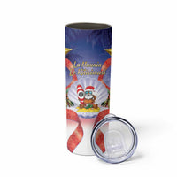 American Samoa Christmas Skinny Tumbler Seashell Santa Beach Vibes - Polynesian Pride