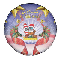 American Samoa Christmas Spare Tire Cover Seashell Santa Beach Vibes - Polynesian Pride