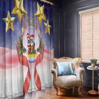 American Samoa Christmas Window Curtain Seashell Santa Beach Vibes - Polynesian Pride