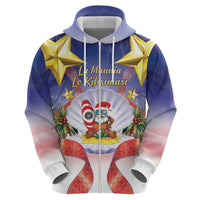 American Samoa Christmas Zip Hoodie Seashell Santa Beach Vibes - Polynesian Pride