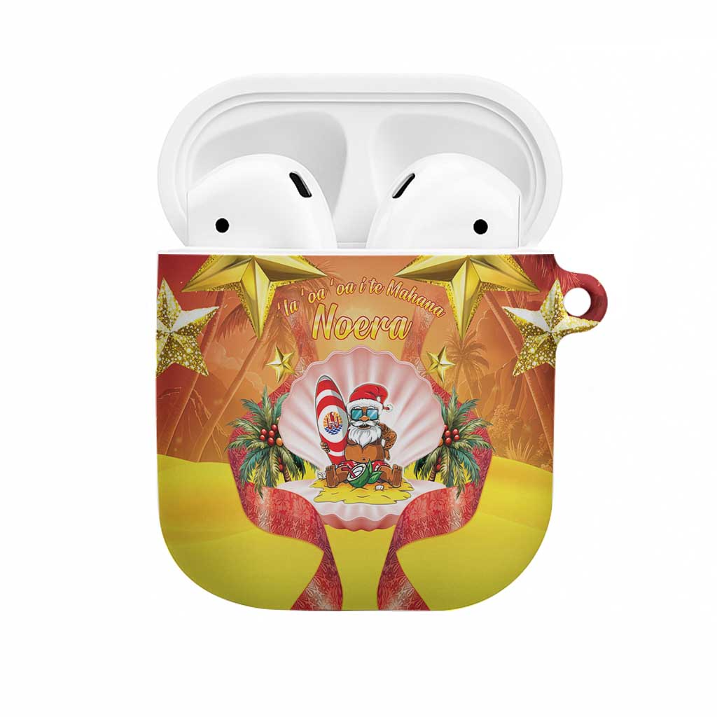 French Polynesia Christmas AirPods Case Seashell Santa Beach Vibes - Polynesian Pride