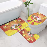 French Polynesia Christmas Bathroom Set Seashell Santa Beach Vibes - Polynesian Pride