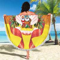 French Polynesia Christmas Beach Blanket Seashell Santa Beach Vibes - Polynesian Pride