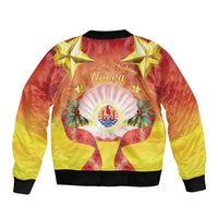 French Polynesia Christmas Bomber Jacket Seashell Santa Beach Vibes - Polynesian Pride