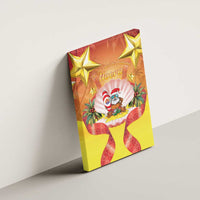 French Polynesia Christmas Canvas Wall Art Seashell Santa Beach Vibes - Polynesian Pride