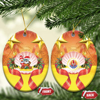 French Polynesia Christmas Ceramic Ornament Seashell Santa Beach Vibes - Polynesian Pride