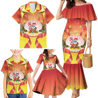 French Polynesia Christmas Family Matching Mermaid Dress and Hawaiian Shirt Seashell Santa Beach Vibes - Polynesian Pride