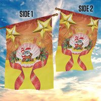 French Polynesia Christmas Garden Flag Seashell Santa Beach Vibes - Polynesian Pride
