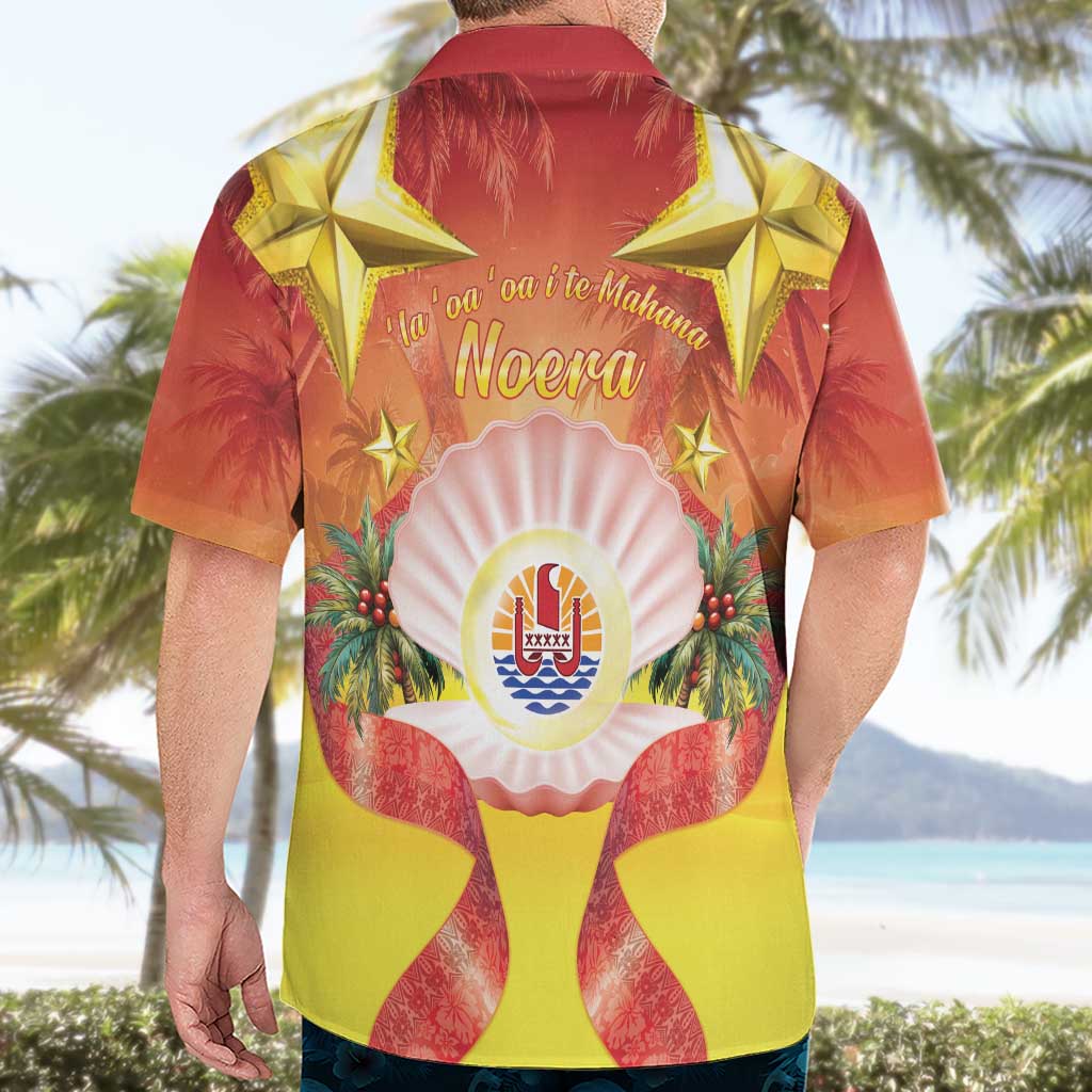 French Polynesia Christmas Hawaiian Shirt Seashell Santa Beach Vibes - Polynesian Pride