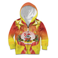 French Polynesia Christmas Kid Hoodie Seashell Santa Beach Vibes - Polynesian Pride