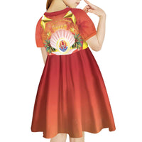 French Polynesia Christmas Kid Short Sleeve Dress Seashell Santa Beach Vibes - Polynesian Pride