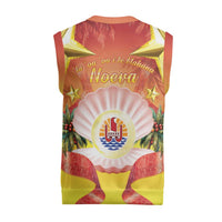 French Polynesia Christmas Knitted V-Neck Vest Seashell Santa Beach Vibes - Polynesian Pride