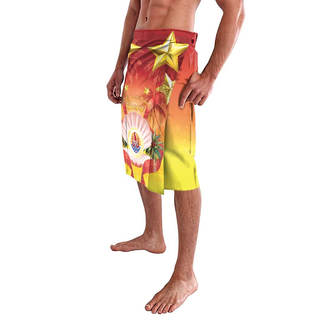 French Polynesia Christmas Lavalava Seashell Santa Beach Vibes - Polynesian Pride