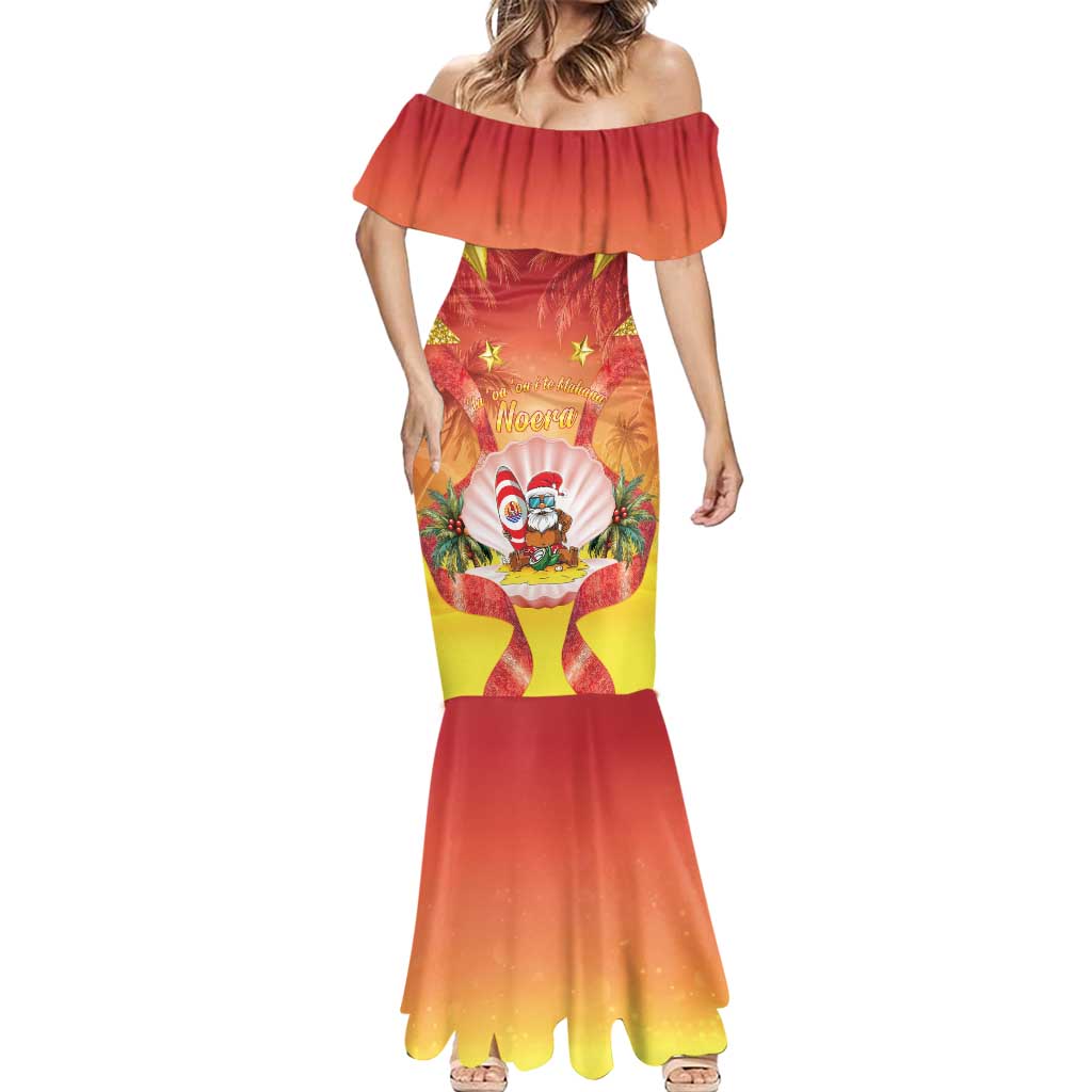 French Polynesia Christmas Mermaid Dress Seashell Santa Beach Vibes - Polynesian Pride