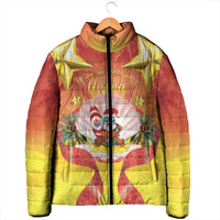 French Polynesia Christmas Padded Jacket Seashell Santa Beach Vibes - Polynesian Pride