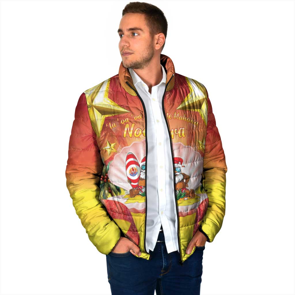 French Polynesia Christmas Padded Jacket Seashell Santa Beach Vibes - Polynesian Pride