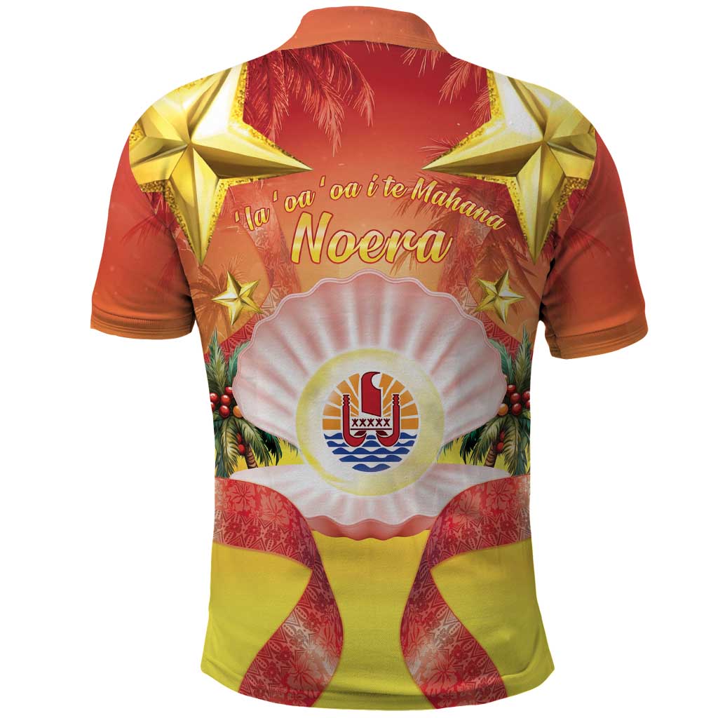 French Polynesia Christmas Polo Shirt Seashell Santa Beach Vibes - Polynesian Pride