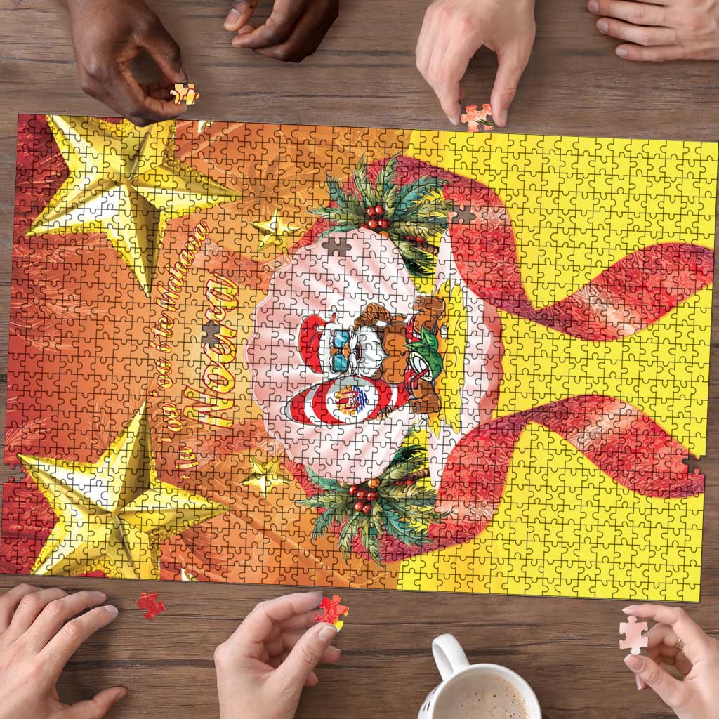 French Polynesia Christmas Puzzle Seashell Santa Beach Vibes - Polynesian Pride