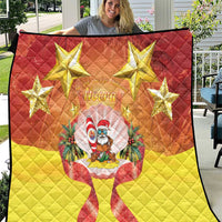 French Polynesia Christmas Quilt Seashell Santa Beach Vibes - Polynesian Pride