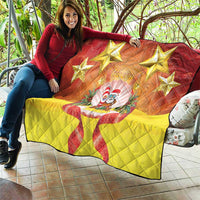 French Polynesia Christmas Quilt Seashell Santa Beach Vibes - Polynesian Pride