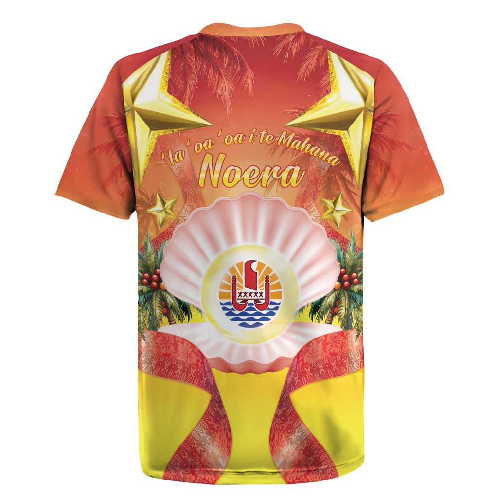 French Polynesia Christmas Rugby Jersey Seashell Santa Beach Vibes - Polynesian Pride