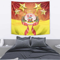 French Polynesia Christmas Tapestry Seashell Santa Beach Vibes - Polynesian Pride