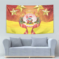 French Polynesia Christmas Tapestry Seashell Santa Beach Vibes - Polynesian Pride
