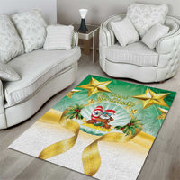 Cook Islands Christmas Area Rug Seashell Santa Beach Vibes - Polynesian Pride
