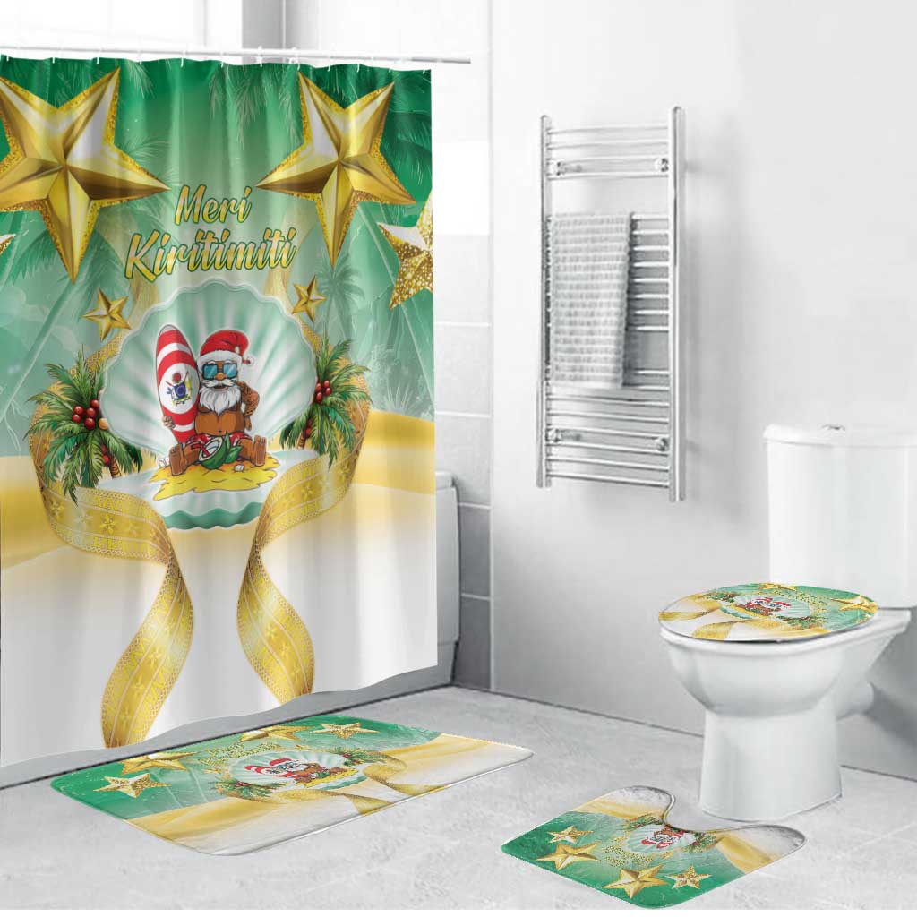 Cook Islands Christmas Bathroom Set Seashell Santa Beach Vibes - Polynesian Pride