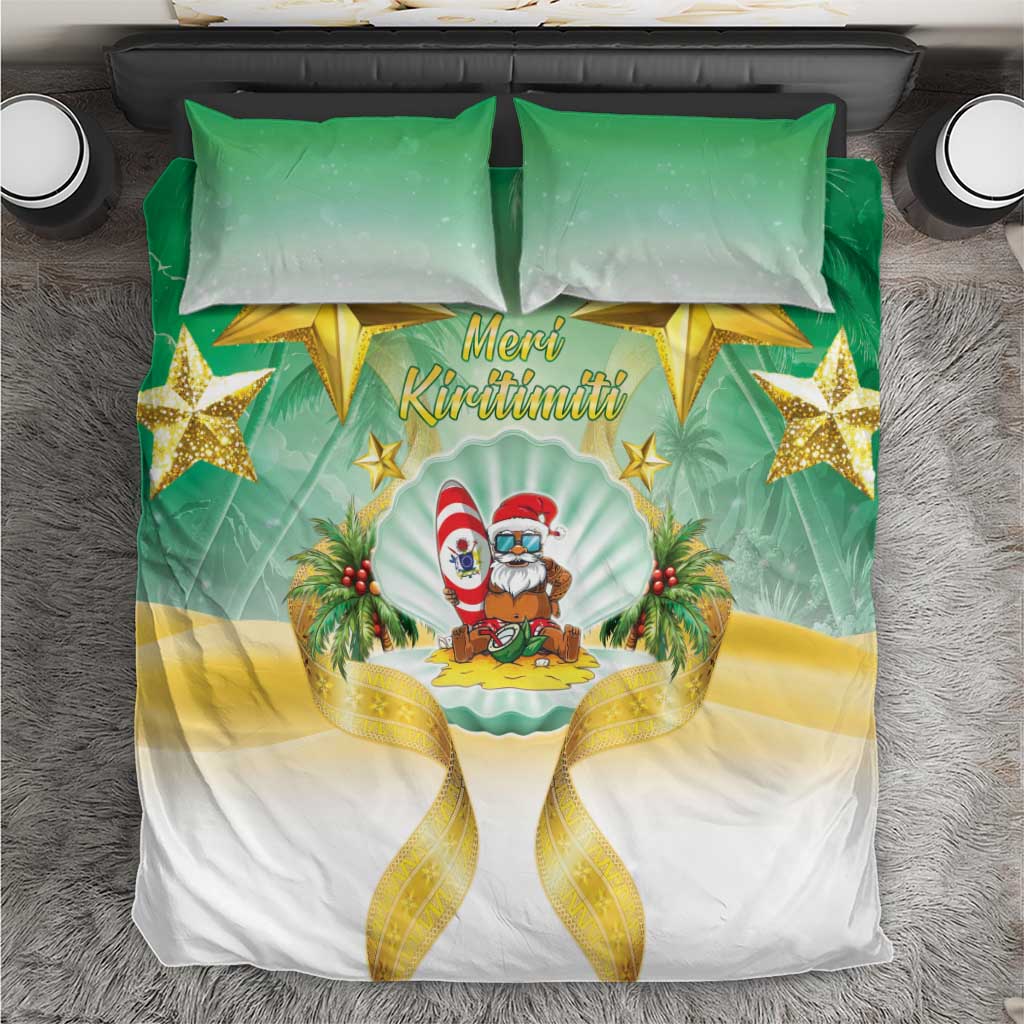 Cook Islands Christmas Bedding Set Seashell Santa Beach Vibes - Polynesian Pride
