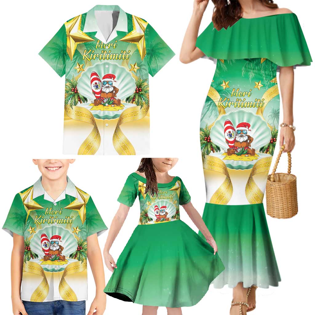 Cook Islands Christmas Family Matching Mermaid Dress and Hawaiian Shirt Seashell Santa Beach Vibes - Polynesian Pride