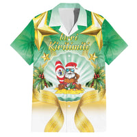 Cook Islands Christmas Family Matching Off The Shoulder Long Sleeve Dress and Hawaiian Shirt Seashell Santa Beach Vibes - Polynesian Pride